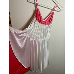 Y2k Slip Dress Small Pink White Lace Silky Dainty Fairy Romantic Baddie Fairy